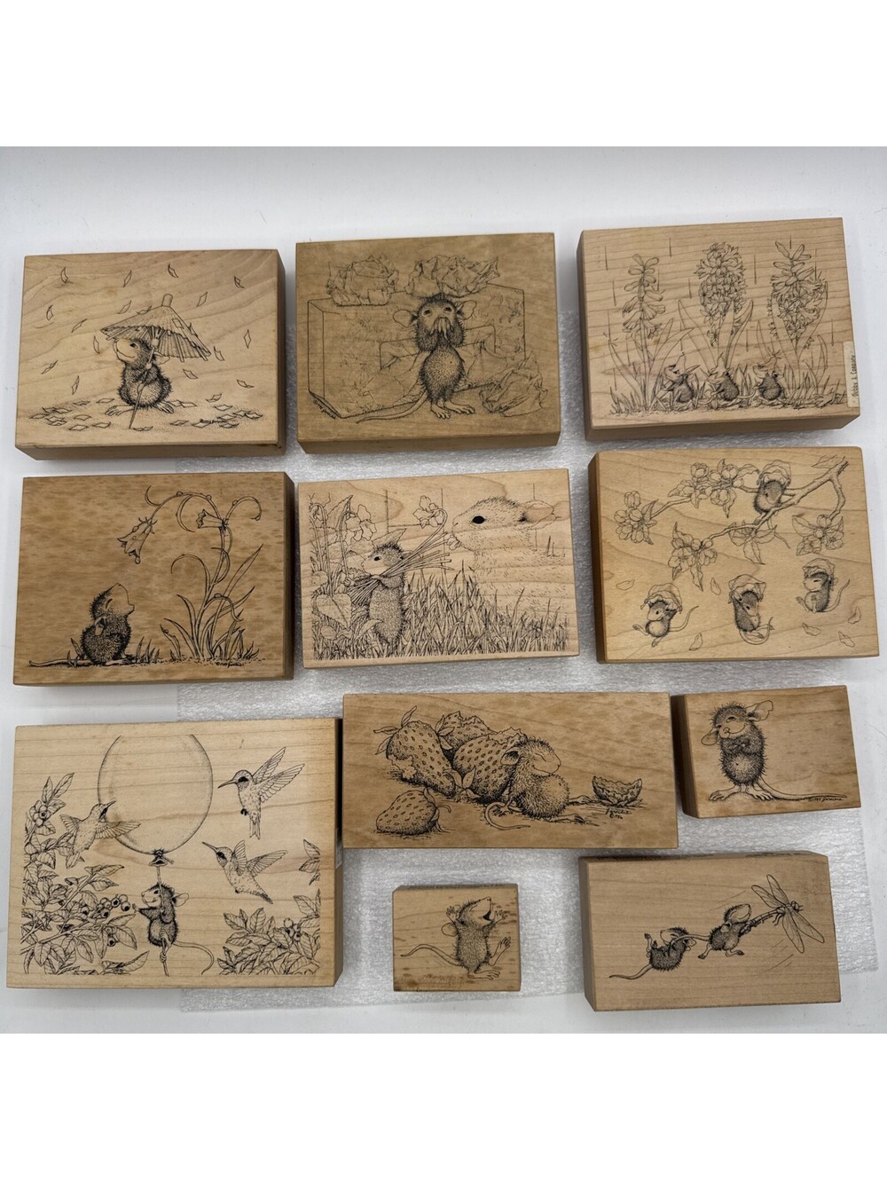 Lot 11 House Mouse Spring Rubber Stamps Santa Rosa 1998-2002 Achooo, Rain Mudpie